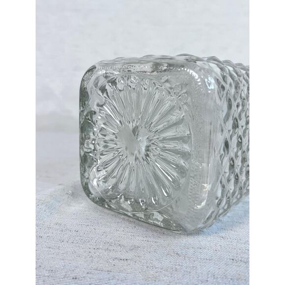 Vintage Cut Glass Liquor Decanter | Diamond Clear Glass Bottle | Barware Decor - Picture 5 of 7